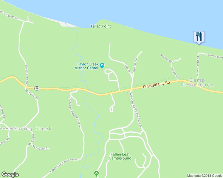 map of restaurants, bars, coffee shops, grocery stores, and more near 13401 Highway 89 in South Lake Tahoe