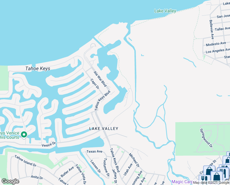 map of restaurants, bars, coffee shops, grocery stores, and more near 483 Ala Wai Boulevard in South Lake Tahoe