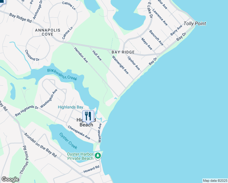 map of restaurants, bars, coffee shops, grocery stores, and more near 6 Herndon Avenue in Annapolis