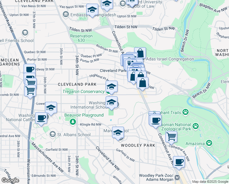 map of restaurants, bars, coffee shops, grocery stores, and more near 3306 Ross Place Northwest in Washington