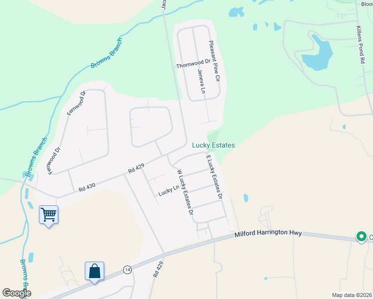 map of restaurants, bars, coffee shops, grocery stores, and more near 1598 Jackson Ditch Road in Harrington