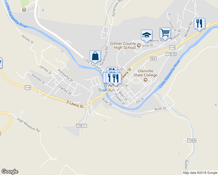 map of restaurants, bars, coffee shops, grocery stores, and more near 23 South Lewis Street in Glenville