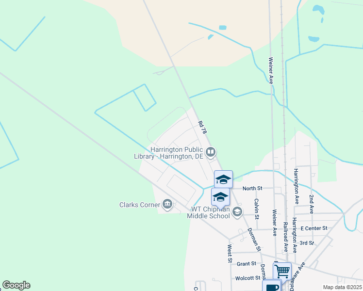 map of restaurants, bars, coffee shops, grocery stores, and more near 710 Bethayres Street in Harrington