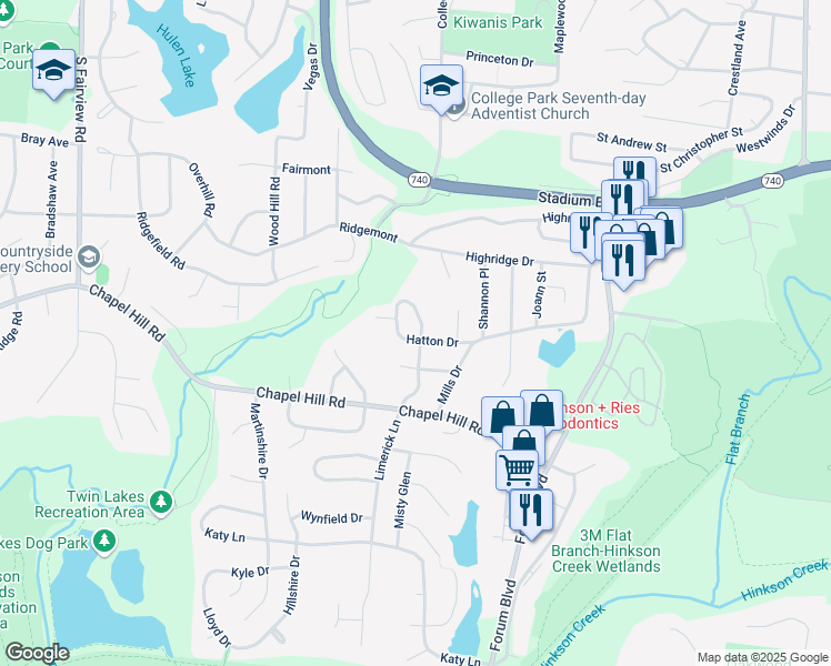 map of restaurants, bars, coffee shops, grocery stores, and more near 1619 Limerick Lane in Columbia