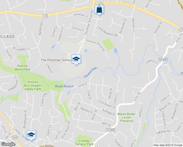 map of restaurants, bars, coffee shops, grocery stores, and more near 1402 Cola Drive in McLean
