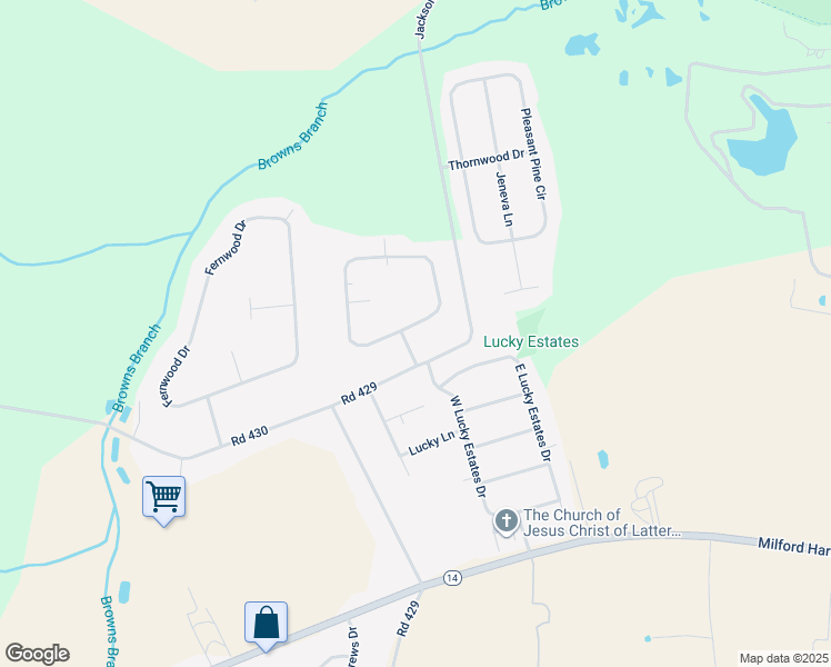 map of restaurants, bars, coffee shops, grocery stores, and more near 629 Jefferson Woods Drive in Harrington