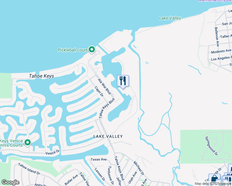 map of restaurants, bars, coffee shops, grocery stores, and more near 477 Ala Wai Boulevard in South Lake Tahoe