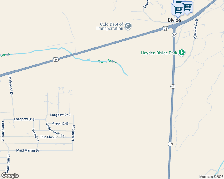 map of restaurants, bars, coffee shops, grocery stores, and more near 404 Doublet Lane in Divide