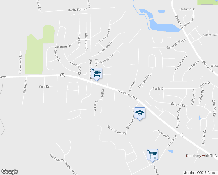 map of restaurants, bars, coffee shops, grocery stores, and more near 1825 West Delmar Avenue in Godfrey