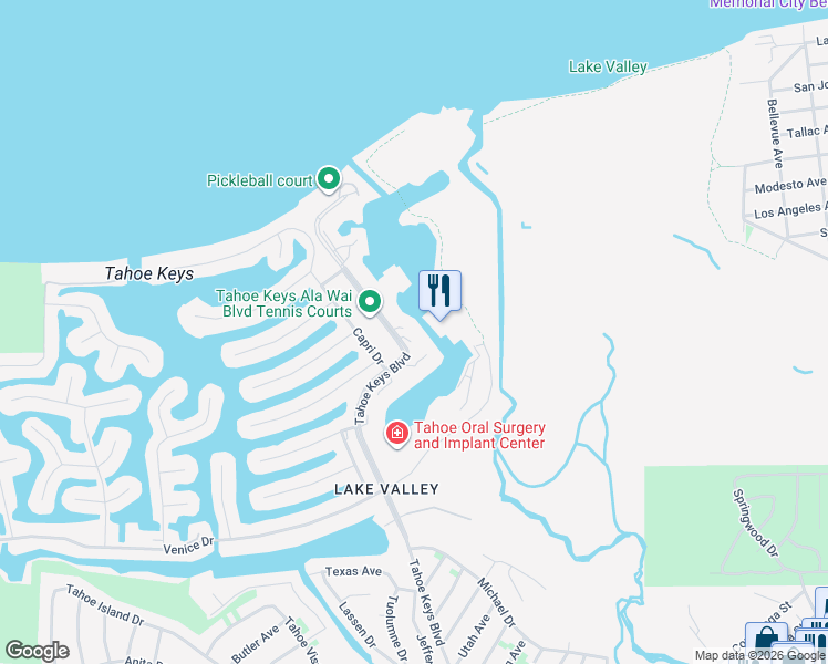 map of restaurants, bars, coffee shops, grocery stores, and more near 477 Ala Wai Boulevard in South Lake Tahoe