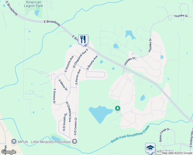 map of restaurants, bars, coffee shops, grocery stores, and more near 4360 Santa Barbara in Columbia