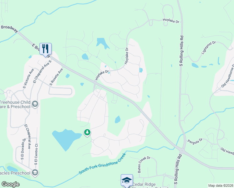 map of restaurants, bars, coffee shops, grocery stores, and more near 4428 East Broadway in Columbia