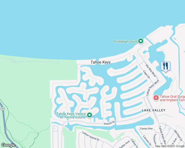 map of restaurants, bars, coffee shops, grocery stores, and more near 477 Carson Court in South Lake Tahoe