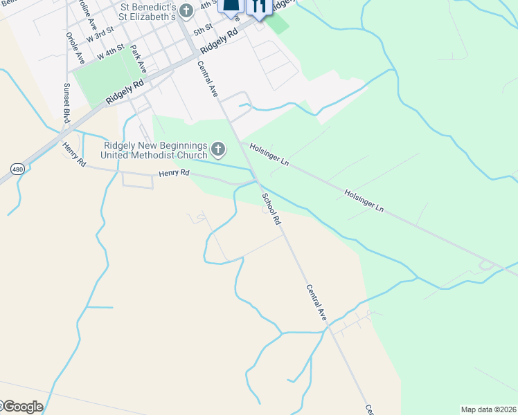 map of restaurants, bars, coffee shops, grocery stores, and more near 11898 Central Avenue in Ridgely