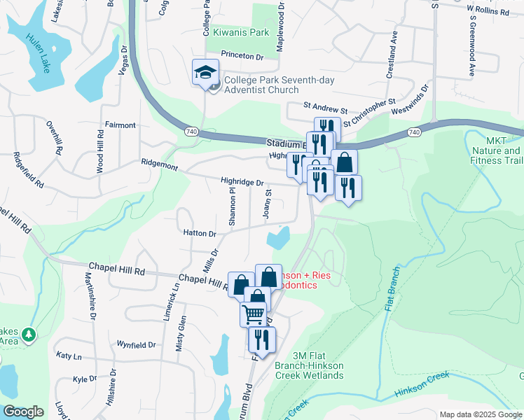 map of restaurants, bars, coffee shops, grocery stores, and more near 1408 Marylee Drive in Columbia