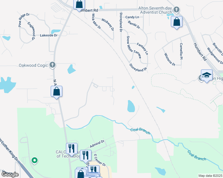 map of restaurants, bars, coffee shops, grocery stores, and more near 5201 Asbury Lane in Godfrey