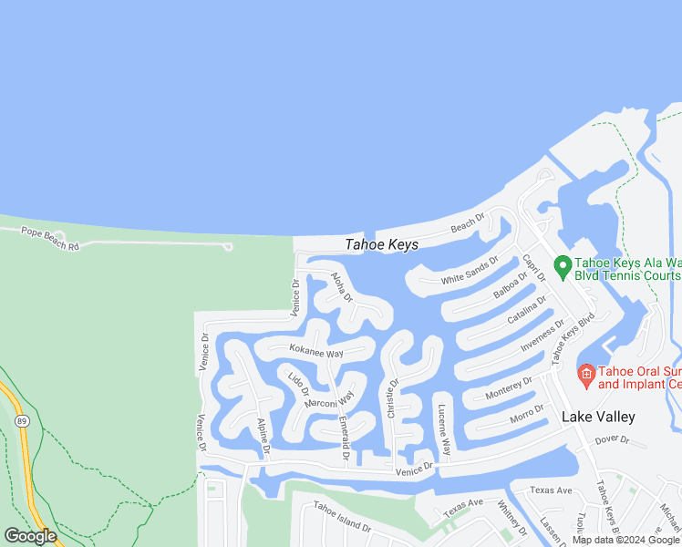 map of restaurants, bars, coffee shops, grocery stores, and more near 1995 Aloha Drive in South Lake Tahoe