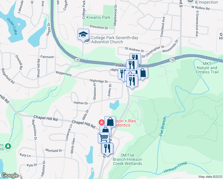 map of restaurants, bars, coffee shops, grocery stores, and more near 1613 Norma Court in Columbia