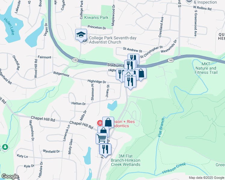 map of restaurants, bars, coffee shops, grocery stores, and more near 1613 Norma Court in Columbia
