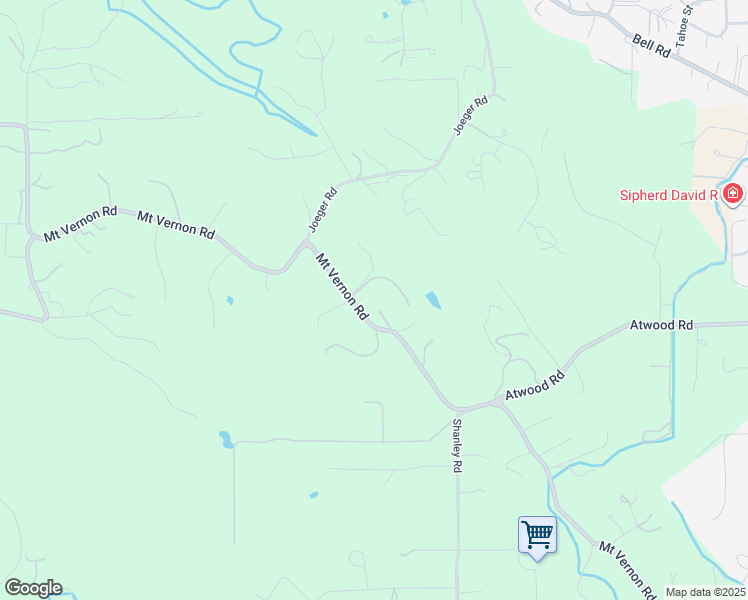 map of restaurants, bars, coffee shops, grocery stores, and more near 9741 Mount Vernon Road in Auburn