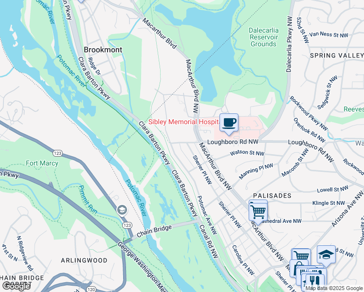 map of restaurants, bars, coffee shops, grocery stores, and more near 5846 Sherier Place Northwest in Washington