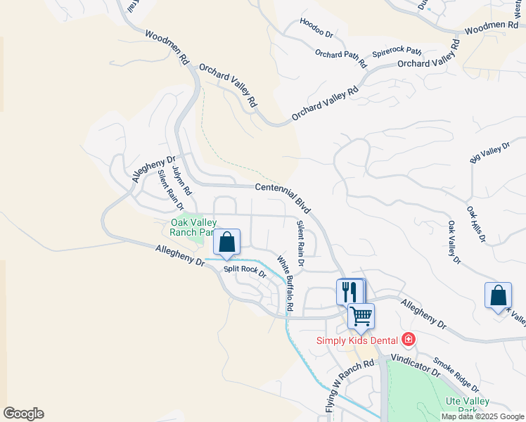 map of restaurants, bars, coffee shops, grocery stores, and more near 2350 Silent Rain Drive in Colorado Springs