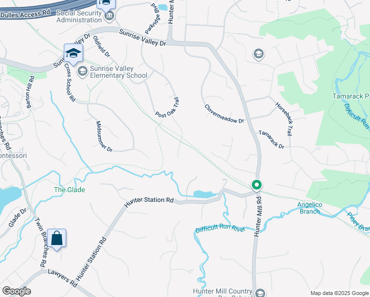 map of restaurants, bars, coffee shops, grocery stores, and more near 1915 Buckthorn Lane in Reston