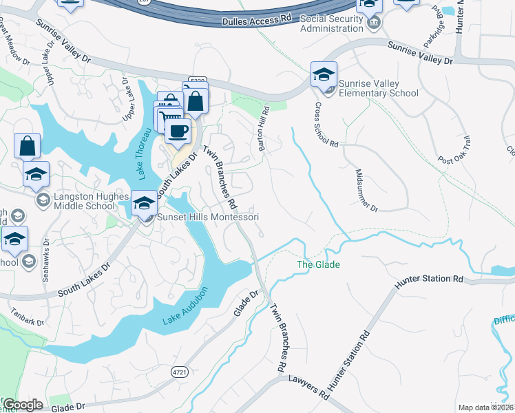 map of restaurants, bars, coffee shops, grocery stores, and more near 11968 Sentinel Point Court in Reston