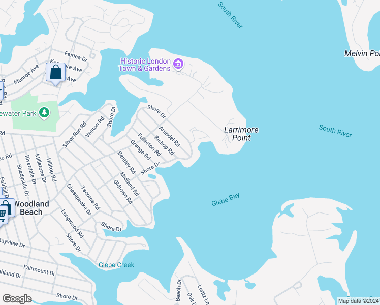 map of restaurants, bars, coffee shops, grocery stores, and more near 839 Shore Drive in Edgewater