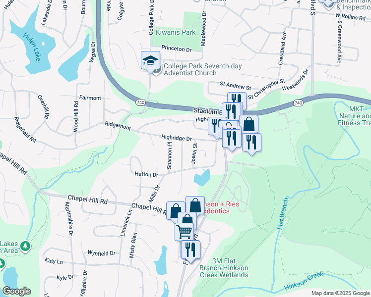 map of restaurants, bars, coffee shops, grocery stores, and more near 1408 Marylee Drive in Columbia