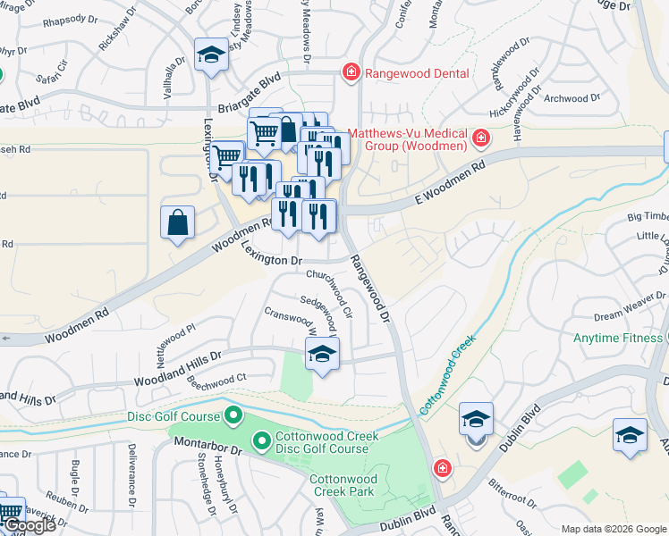 map of restaurants, bars, coffee shops, grocery stores, and more near 3820 Caviar Court in Colorado Springs