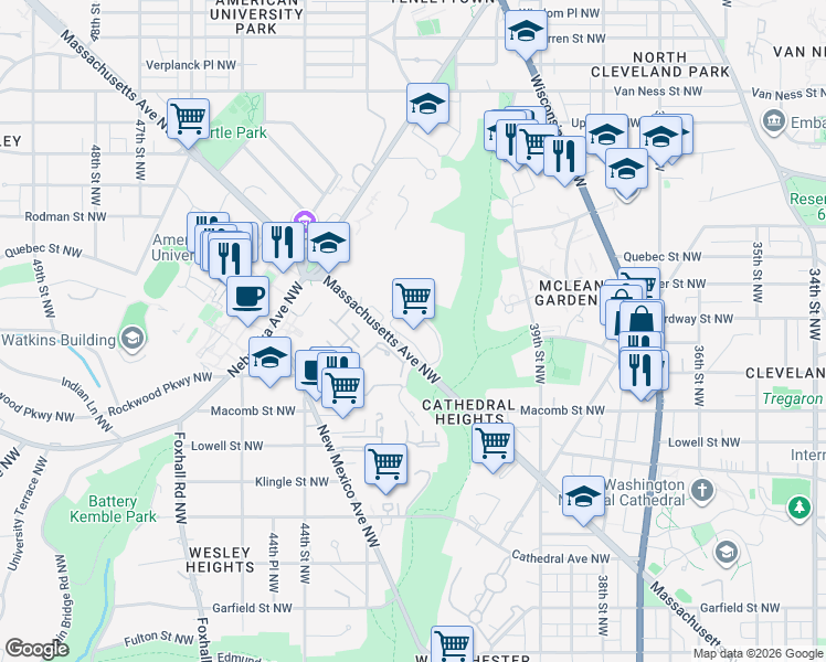 map of restaurants, bars, coffee shops, grocery stores, and more near 1050 Independence Avenue Southwest in Washington