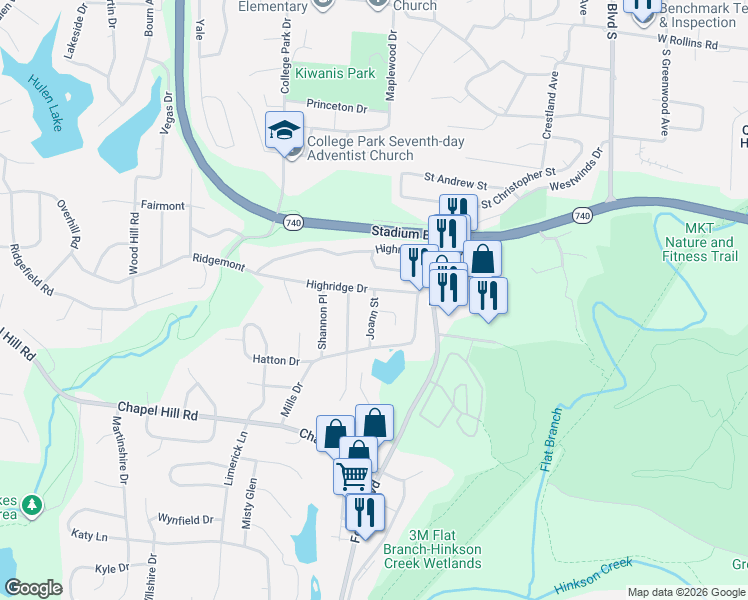 map of restaurants, bars, coffee shops, grocery stores, and more near 1613 Norma Court in Columbia
