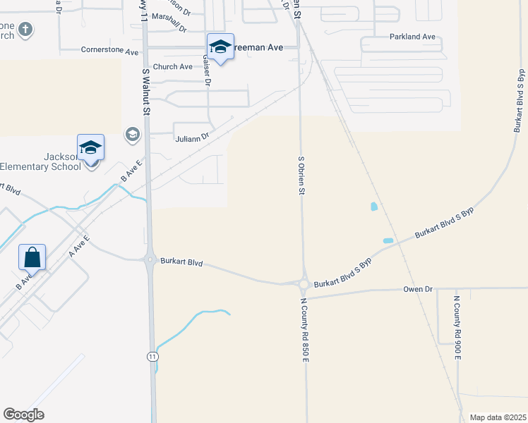 map of restaurants, bars, coffee shops, grocery stores, and more near 3648 North 850 East in Seymour