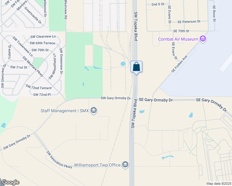 map of restaurants, bars, coffee shops, grocery stores, and more near in Topeka