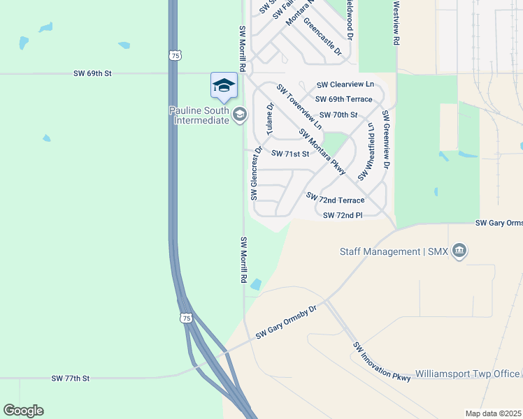 map of restaurants, bars, coffee shops, grocery stores, and more near 7236 South Fordham Avenue in Topeka