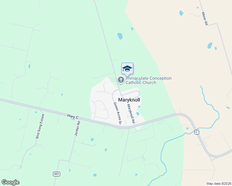 map of restaurants, bars, coffee shops, grocery stores, and more near 154 Green Acres Drive in Old Monroe