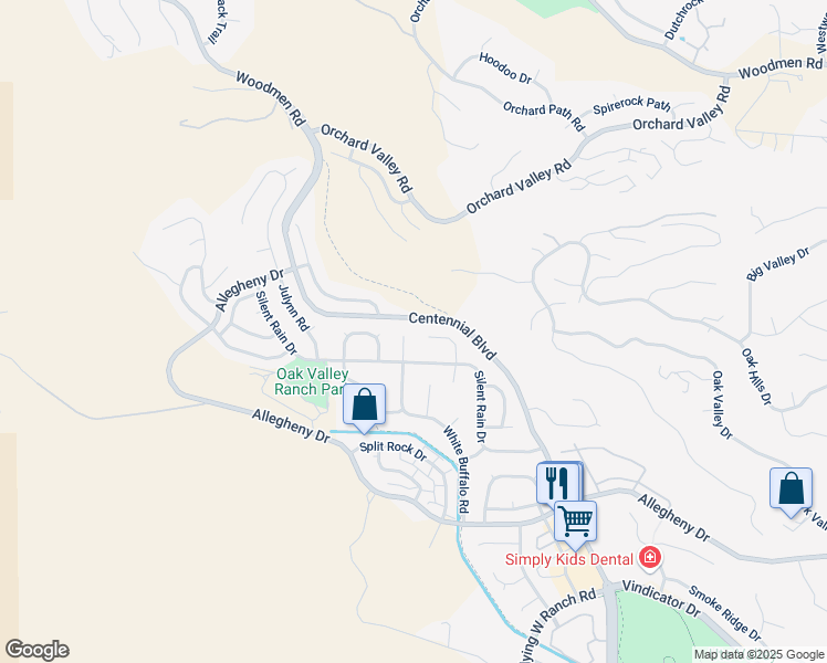 map of restaurants, bars, coffee shops, grocery stores, and more near 2350 Silent Rain Drive in Colorado Springs