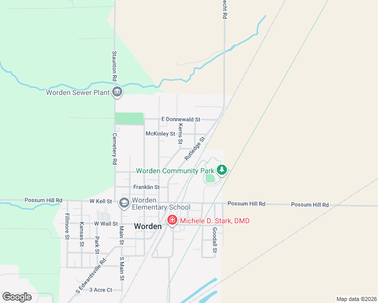 map of restaurants, bars, coffee shops, grocery stores, and more near 324 McKinley Street in Worden