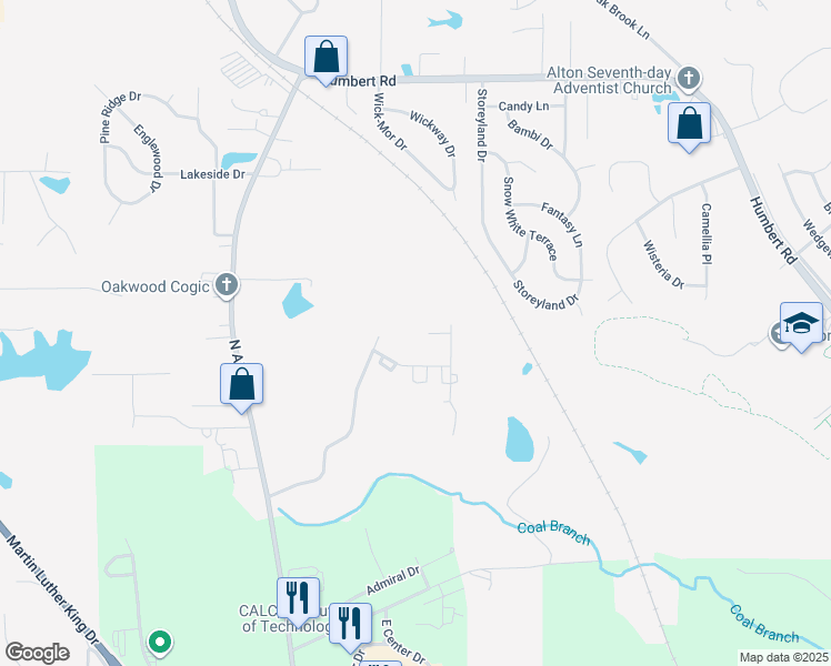 map of restaurants, bars, coffee shops, grocery stores, and more near 5201 Asbury Lane in Godfrey