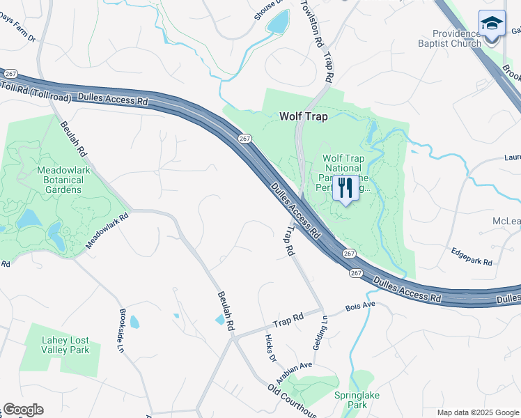 map of restaurants, bars, coffee shops, grocery stores, and more near 9330 Campbell Road in Vienna