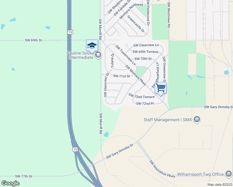 map of restaurants, bars, coffee shops, grocery stores, and more near 2105 Wellesley Drive in Topeka