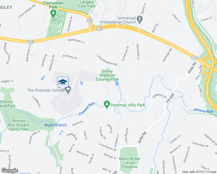 map of restaurants, bars, coffee shops, grocery stores, and more near 1334 Potomac School Road in McLean