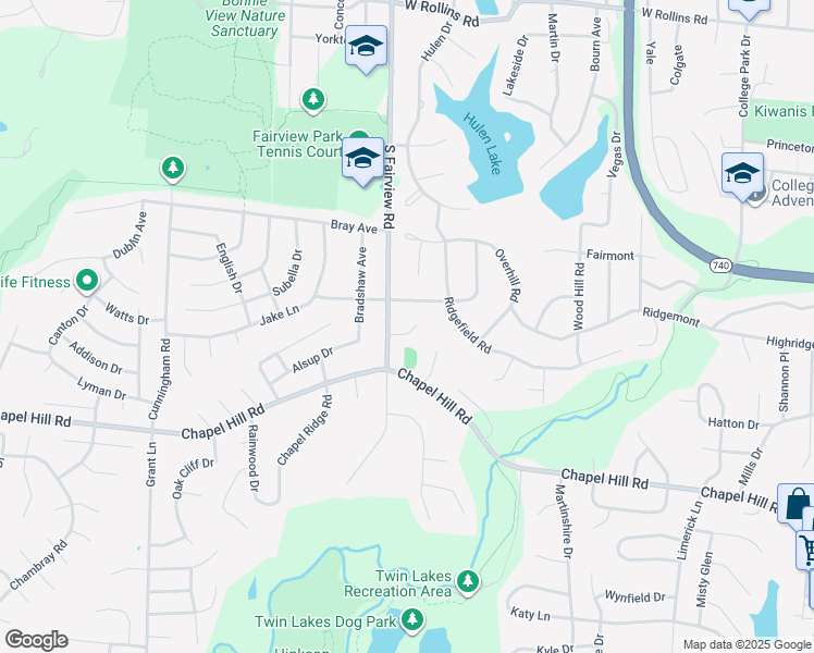 map of restaurants, bars, coffee shops, grocery stores, and more near 2805 Wolf Creek Court in Columbia