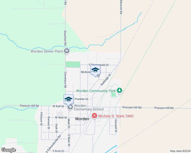 map of restaurants, bars, coffee shops, grocery stores, and more near 365 Kerns Street in Worden