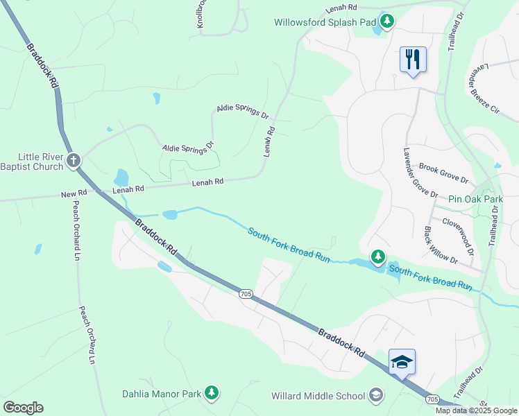 map of restaurants, bars, coffee shops, grocery stores, and more near in Aldie