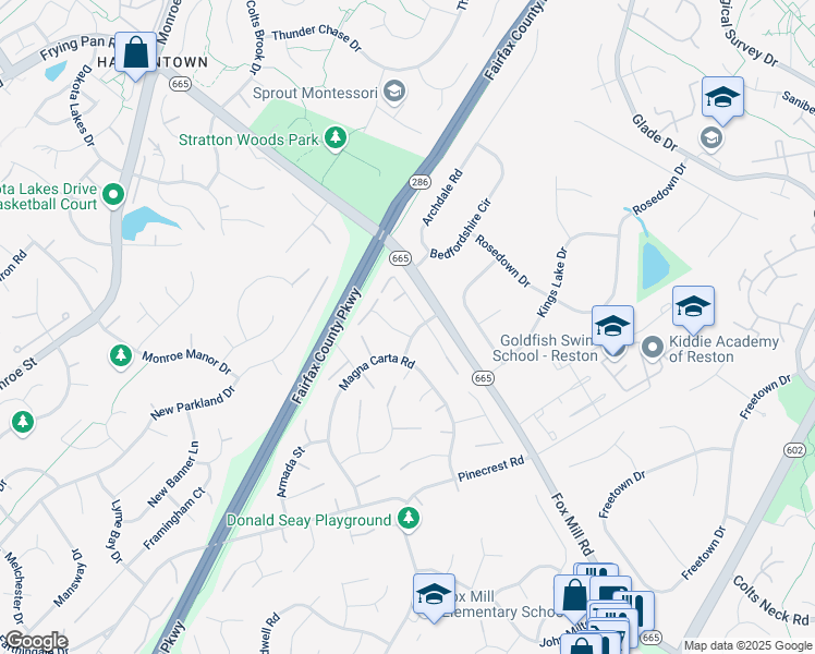 map of restaurants, bars, coffee shops, grocery stores, and more near 12620 Holkein Drive in Herndon