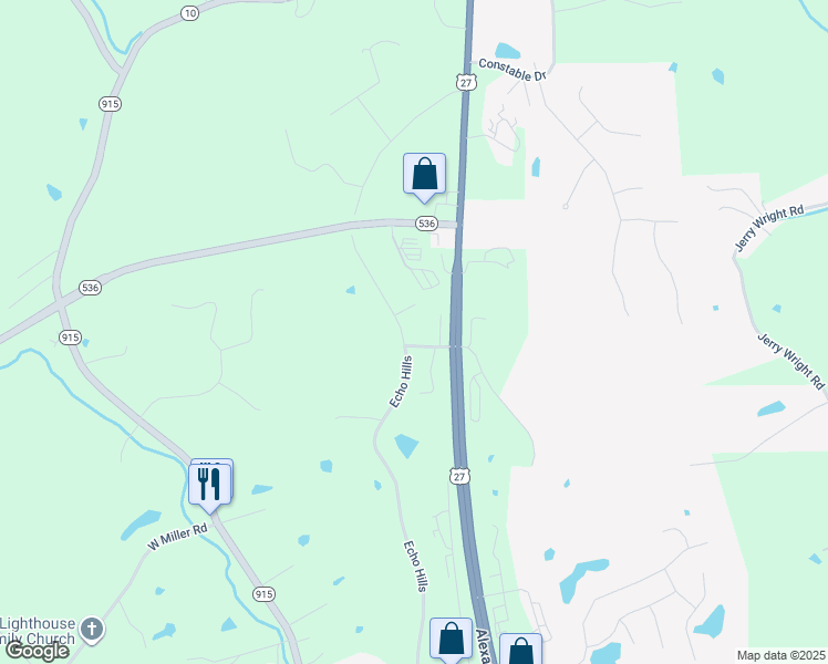 map of restaurants, bars, coffee shops, grocery stores, and more near 9329 Echo Hills in Alexandria