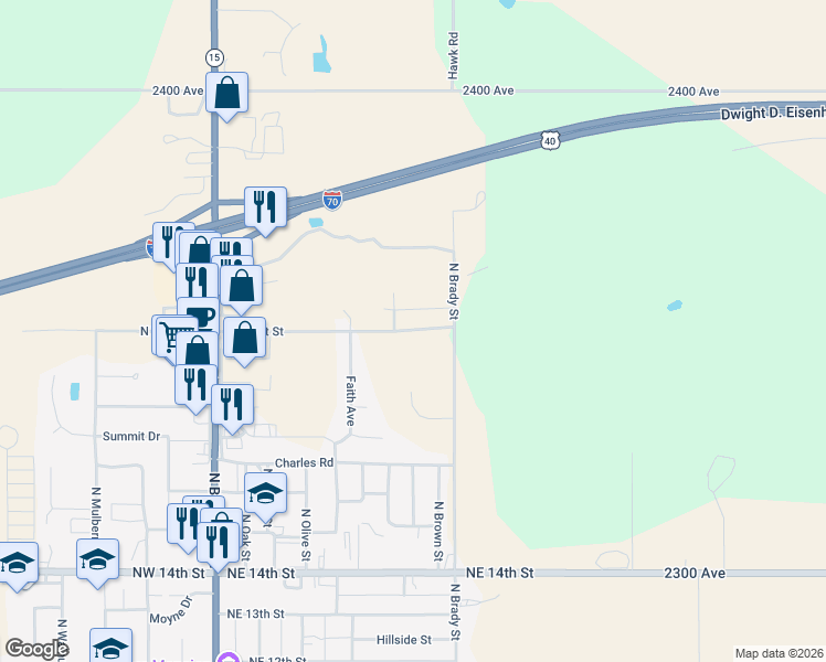 map of restaurants, bars, coffee shops, grocery stores, and more near in Abilene