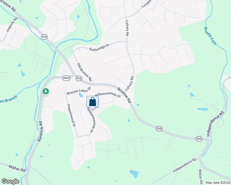map of restaurants, bars, coffee shops, grocery stores, and more near 10524 Williamswood Drive in Independence